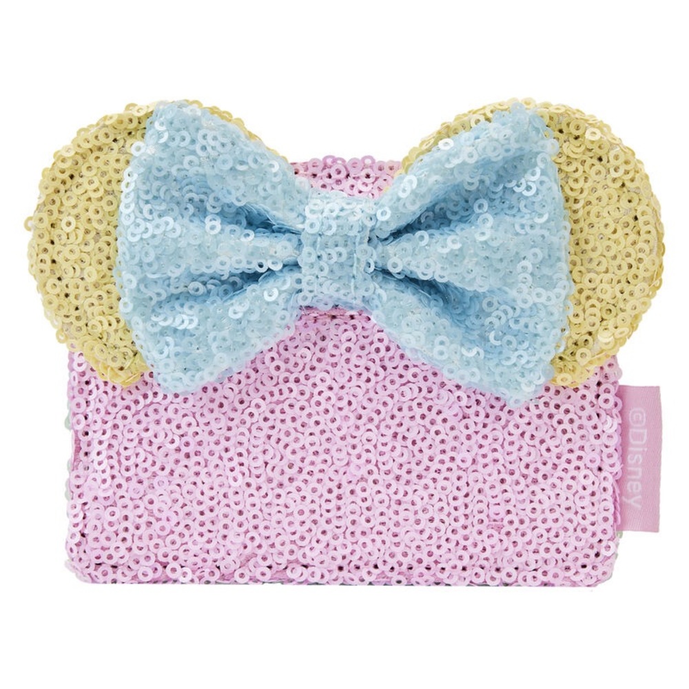 NWT Loungefly Disney Minnie Mouse Pastel Sequin Card Holder